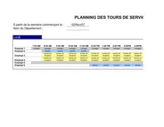 Planning des tours de service