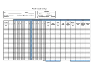 Fiche de temps de l'employé