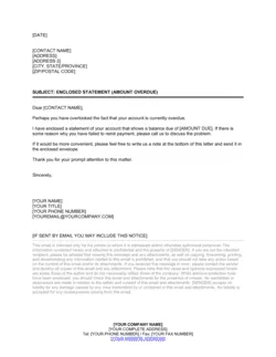 Collection Letter to Resubmit the Statement