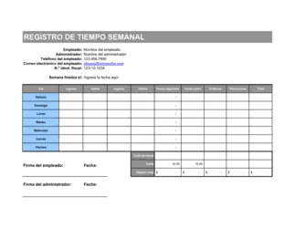 Planilla de horarios