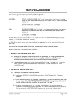 Transfer Agreement Intercompanies