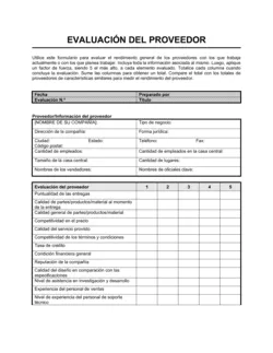 Evaluación del proveedor