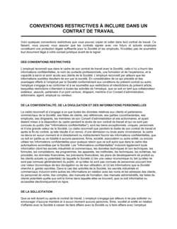 Restrictions à inclure dans un contrat de travail