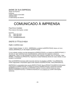 Comunicado de Imprensa Novo Website