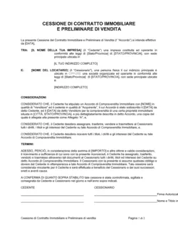 Cessione di contratto compravendita immobiliare