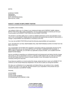 Employee Demotion Letter