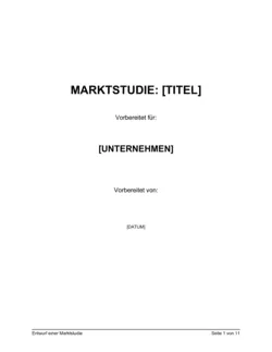 Entwurf einer Marktstudie