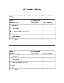 Modulo permesso