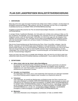 Plan zur langfristigen Invaliditätsversicherung