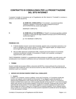 Contratto di consulenza per la progettazione del sito internet