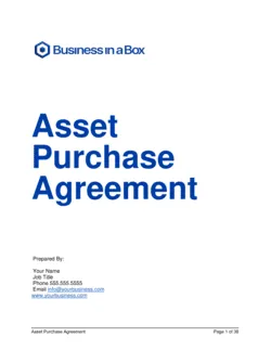 Asset Purchase Agreement