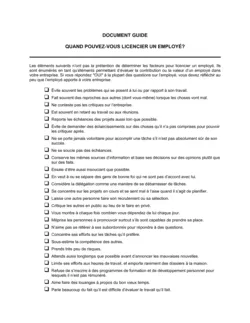 Document Guide Quand faut-il licencier un employé