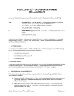 Modello di sottoscrizione e potere dell'avvocato