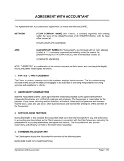 Agreement with Accountant