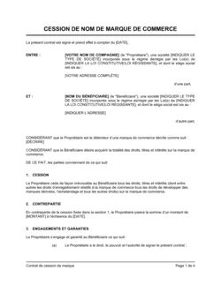 Contrat de cession de marque