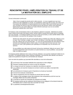 Séance de travail pour l'amélioration et la motivation