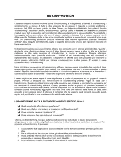 Lista di controllo condurre un brainstorming