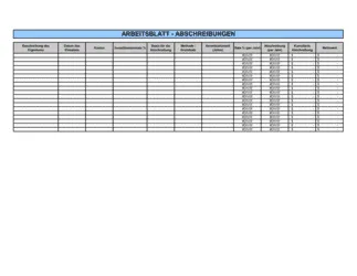Arbeitsblatt - Abschreibungen