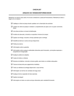 Lista de Conferência Arquivo de Vendedores e Fornecedores