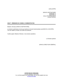 Démission du conseil d'administration