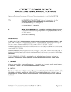 Contratto di consulenza con ripartizione dei profitti del software