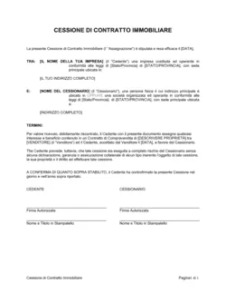 Cessione di contratto immobiliare