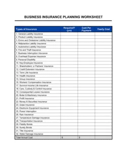 Worksheet_Business Insurance Planning