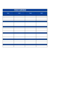 Product Comparison Worksheet