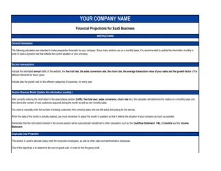 Financial Projections For SAAS