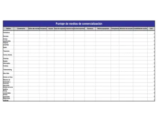 Puntaje de medios de comercialización