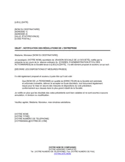 Attestation de résolution d'entreprise