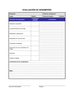 Evaluación de desempeño